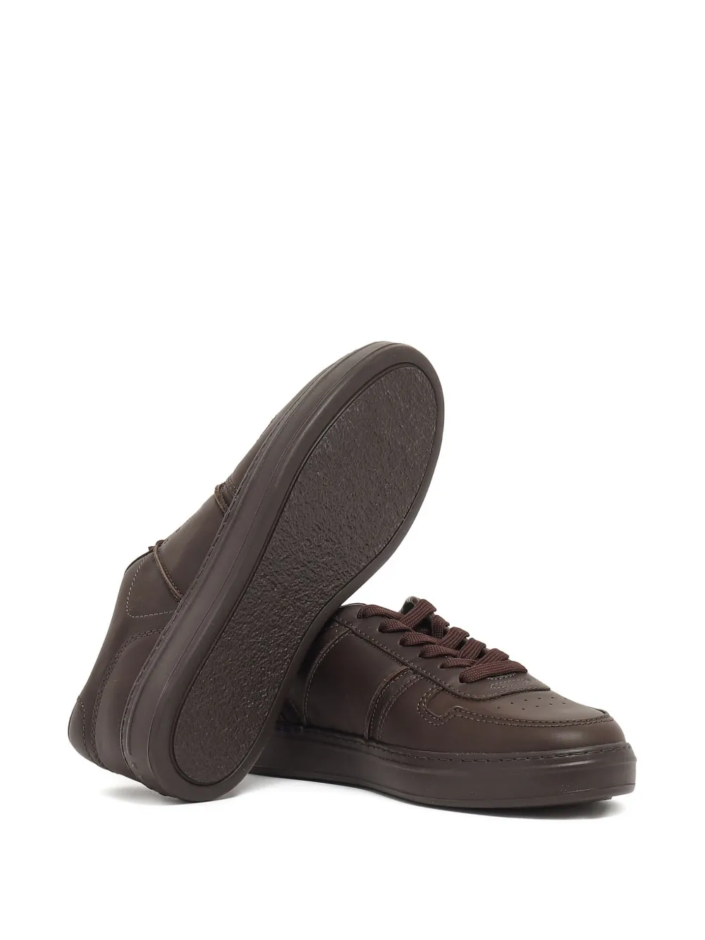 Hogan leather lace-up sneakers Brown