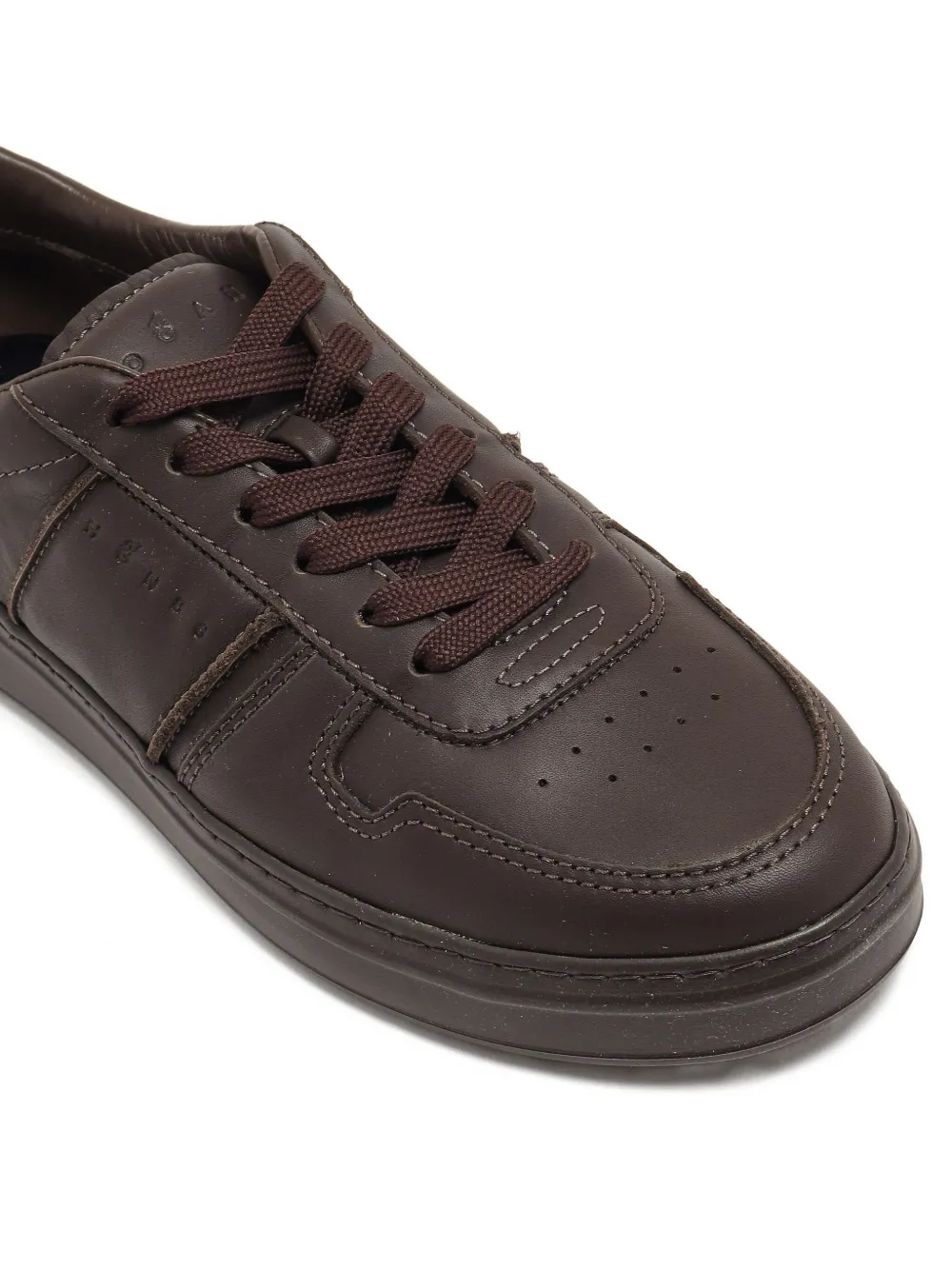 Hogan leather lace-up sneakers Brown