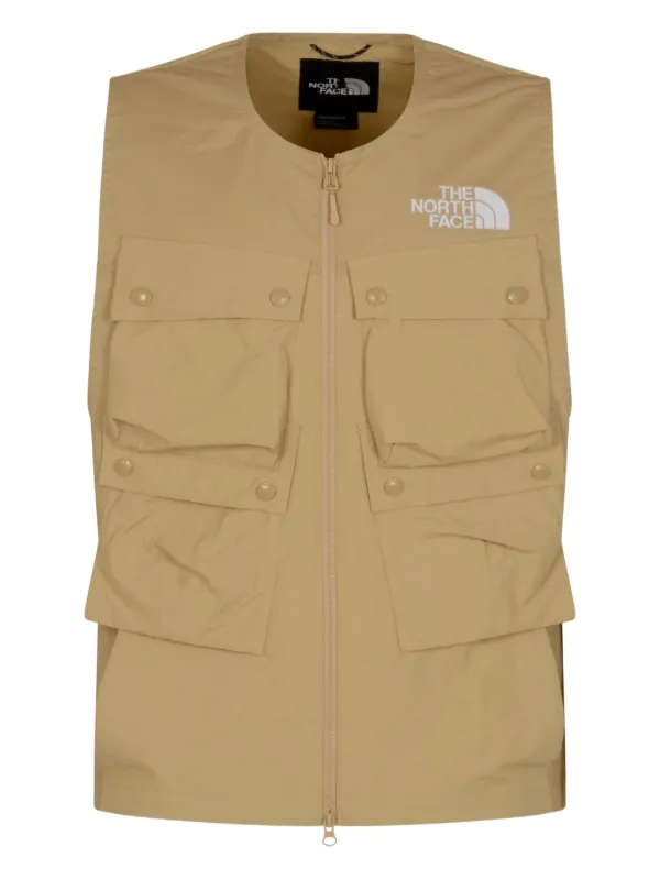 The North Face multi-pocket zip-front Gilet Neutrals FARFETCH IN
