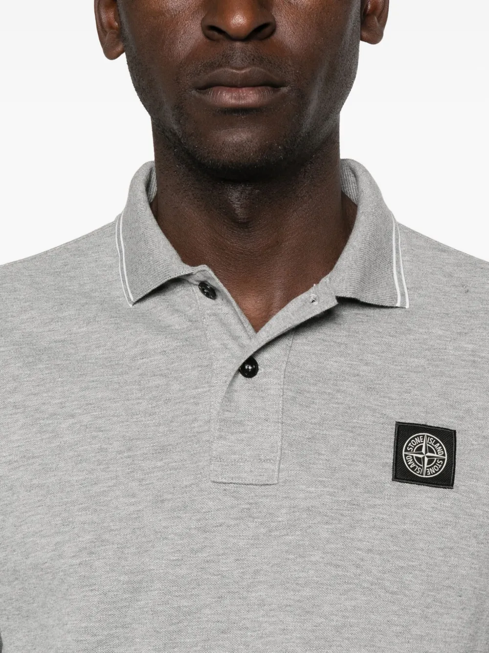 Stone Island Poloshirt met logopatch Grijs