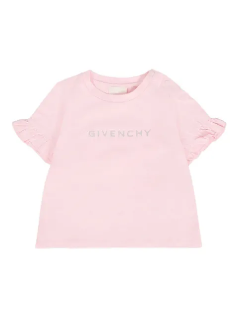 Givenchy Kids playera con volantes y logo