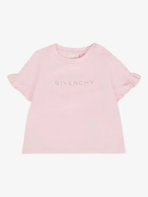Givenchy Kids playera con volantes y logo