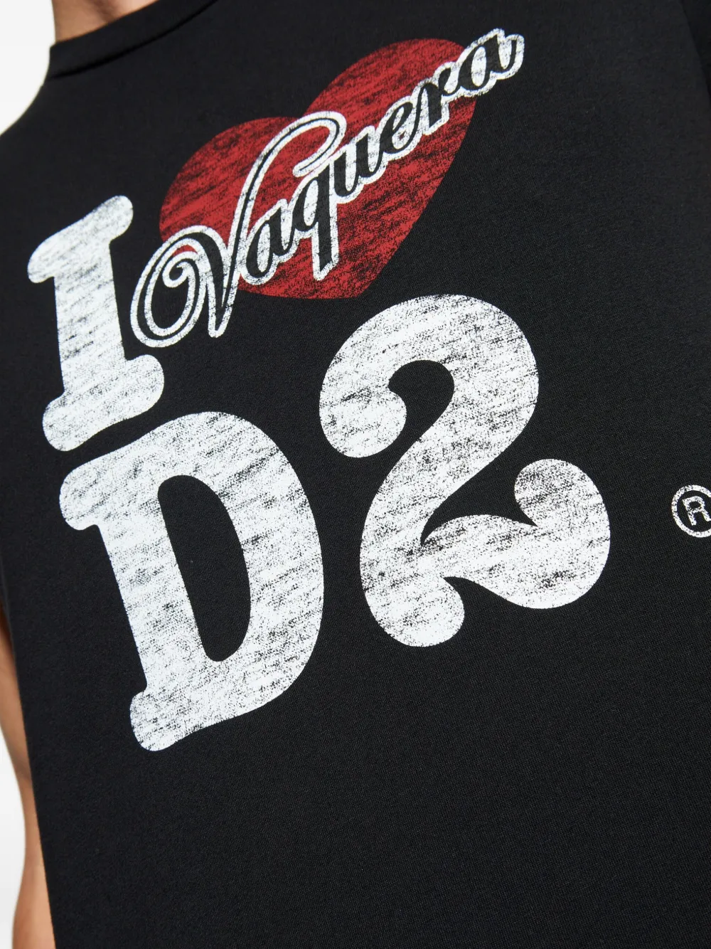 DSQUARED2 x Vaquera katoenen T-shirt Zwart