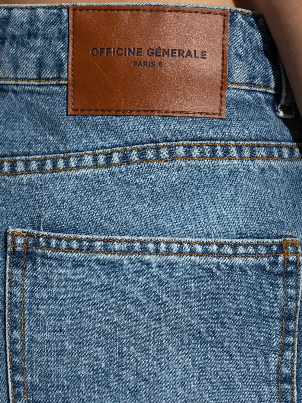 Officine Generale Naoko jeans met wijde pijpen Blauw