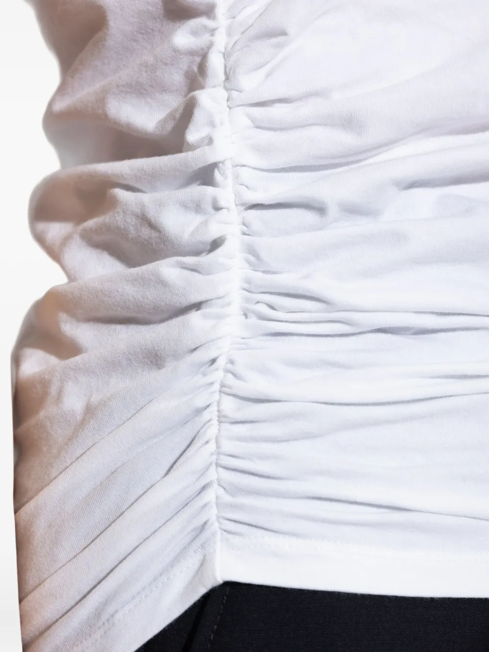 Officine Generale Ruched-detail Short-sleeve T-shirt In White