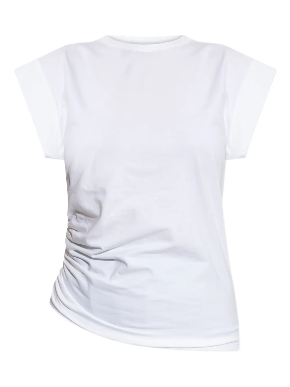 Officine Generale ruched-detail short-sleeve T-shirt | White | Image 1