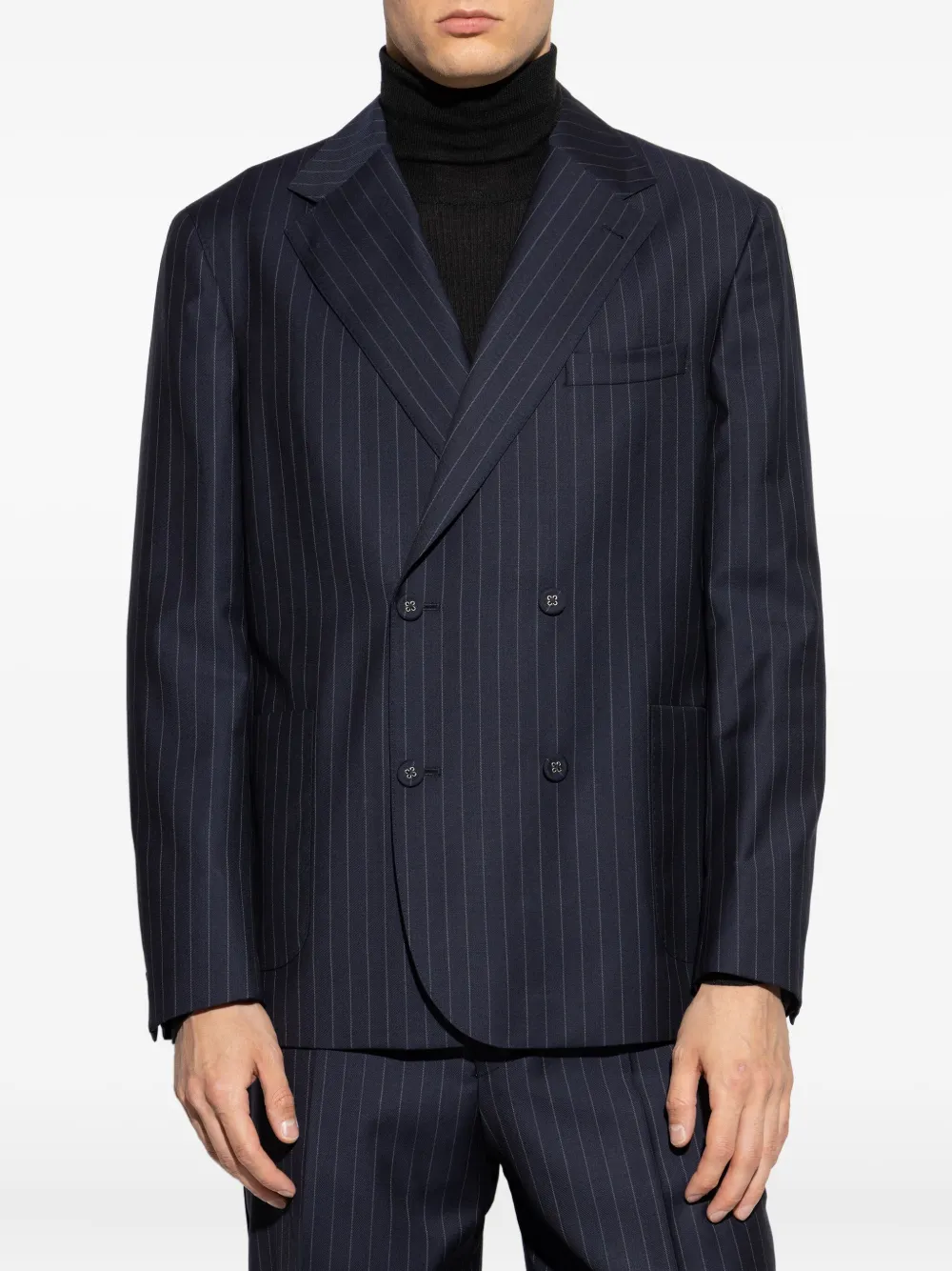 Officine Generale Kane blazer met krijtstreep Blauw
