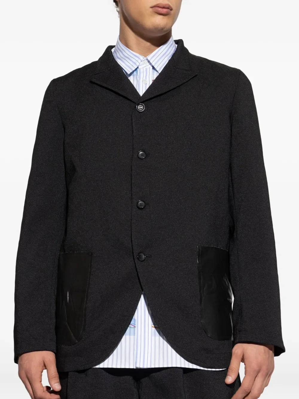 Comme Des Garçons Shirt Blazer met opgestikte zak en knopen Zwart