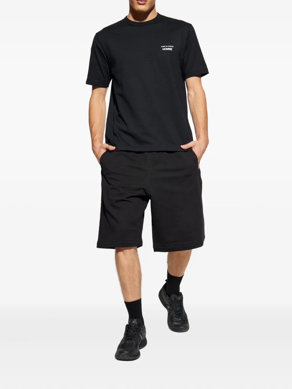 Comme Des Garçons Homme Deux Logo-print Cotton T-shirt In Black