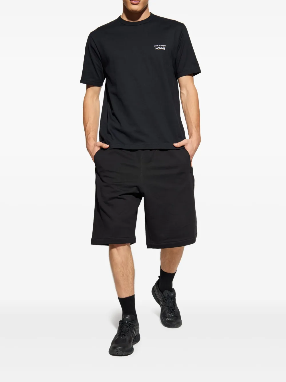Comme des Garçons Homme Plus Katoenen T-shirt met logoprint - Zwart