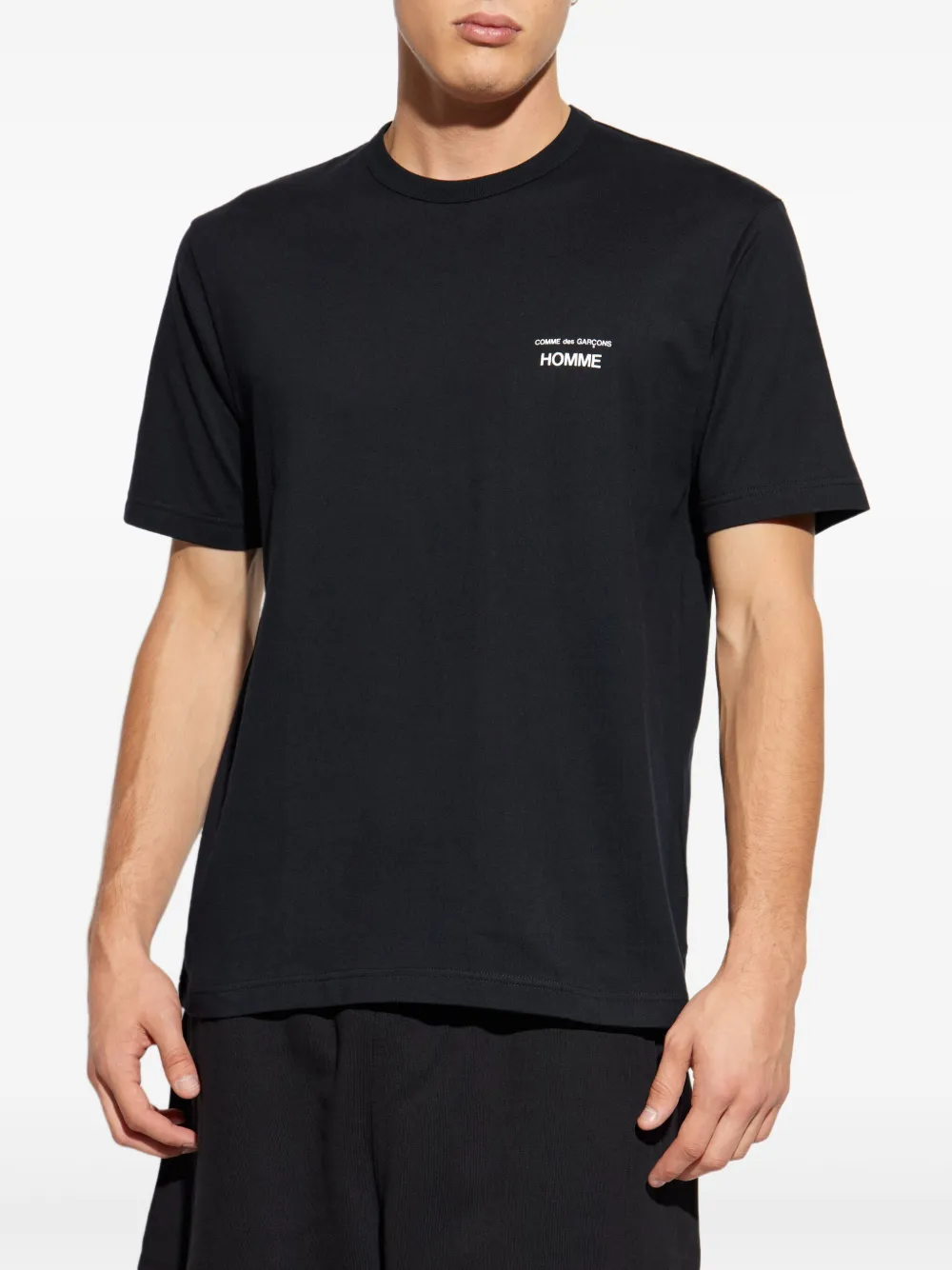 Comme des Garçons Homme Katoenen T-shirt met logoprint Zwart