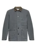 Officine Generale corduroy-collar denim shirt jacket - Grey
