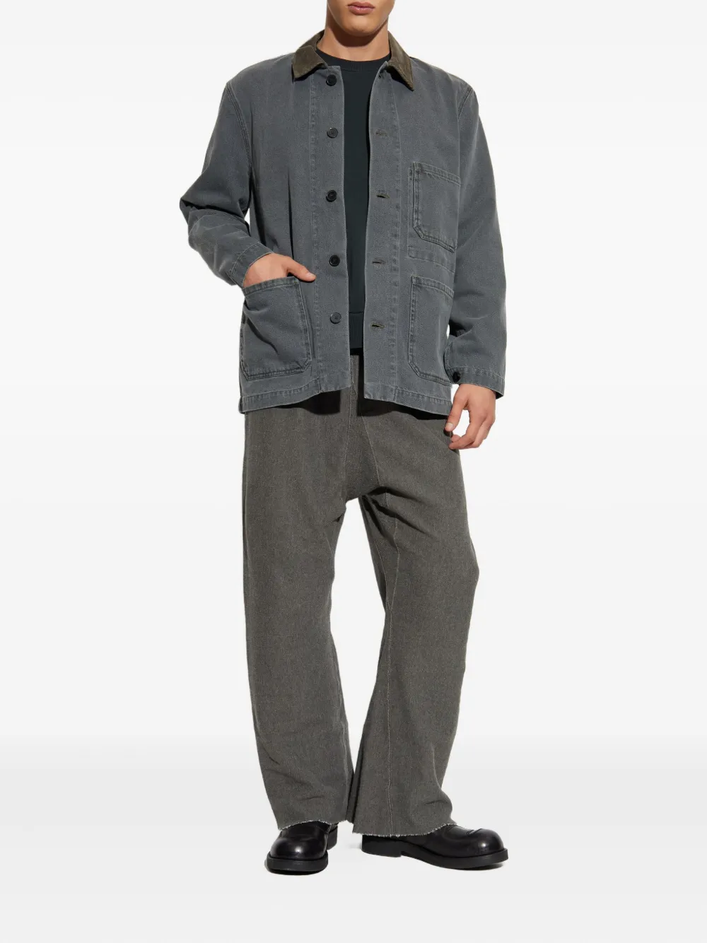 Officine Generale corduroy-collar denim shirt jacket | Shirt Jackets | Image 2