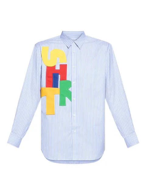 Comme Des Garçons Shirt striped appliqué shirt