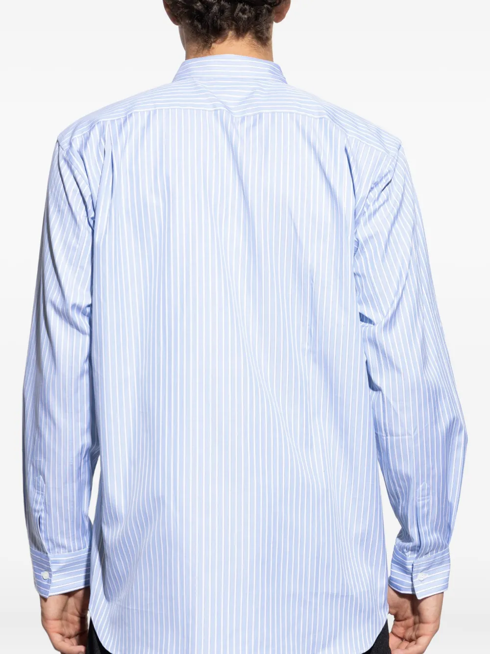 Comme Des Garçons Shirt Overhemd met streep applicatie Blauw
