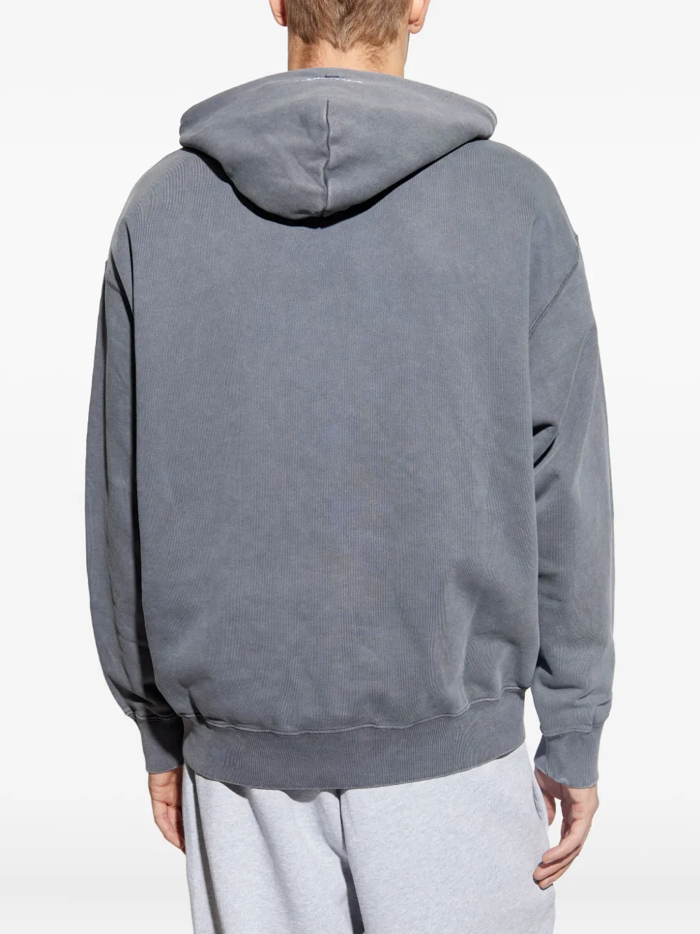 A Bathing Ape Logo-print Cotton Hoodie In Gray