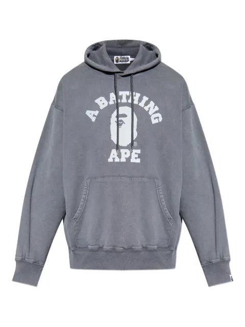 A BATHING APE® logo-print cotton hoodie