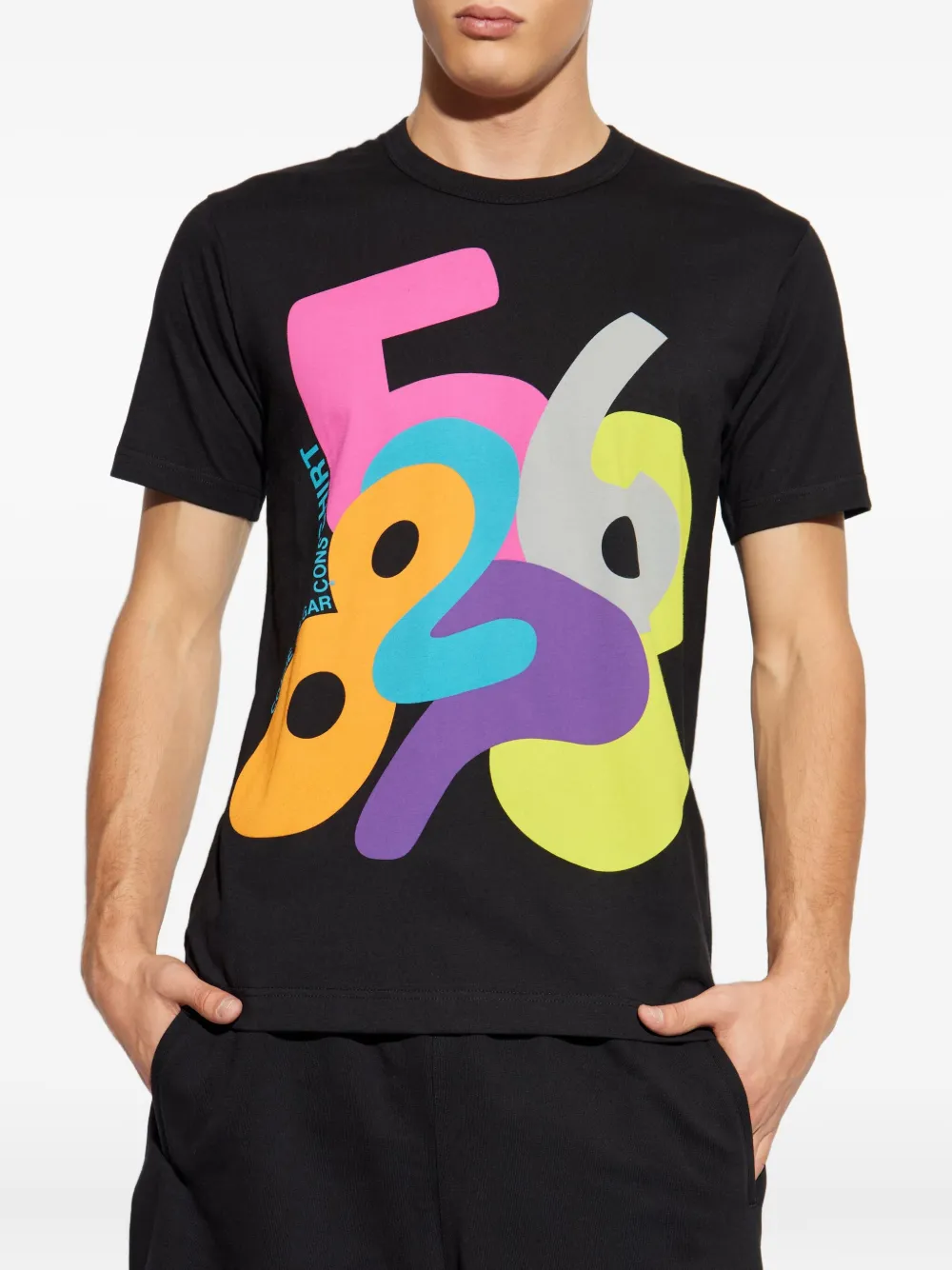 Comme Des Garçons Shirt Abstract-print T-shirt In Black