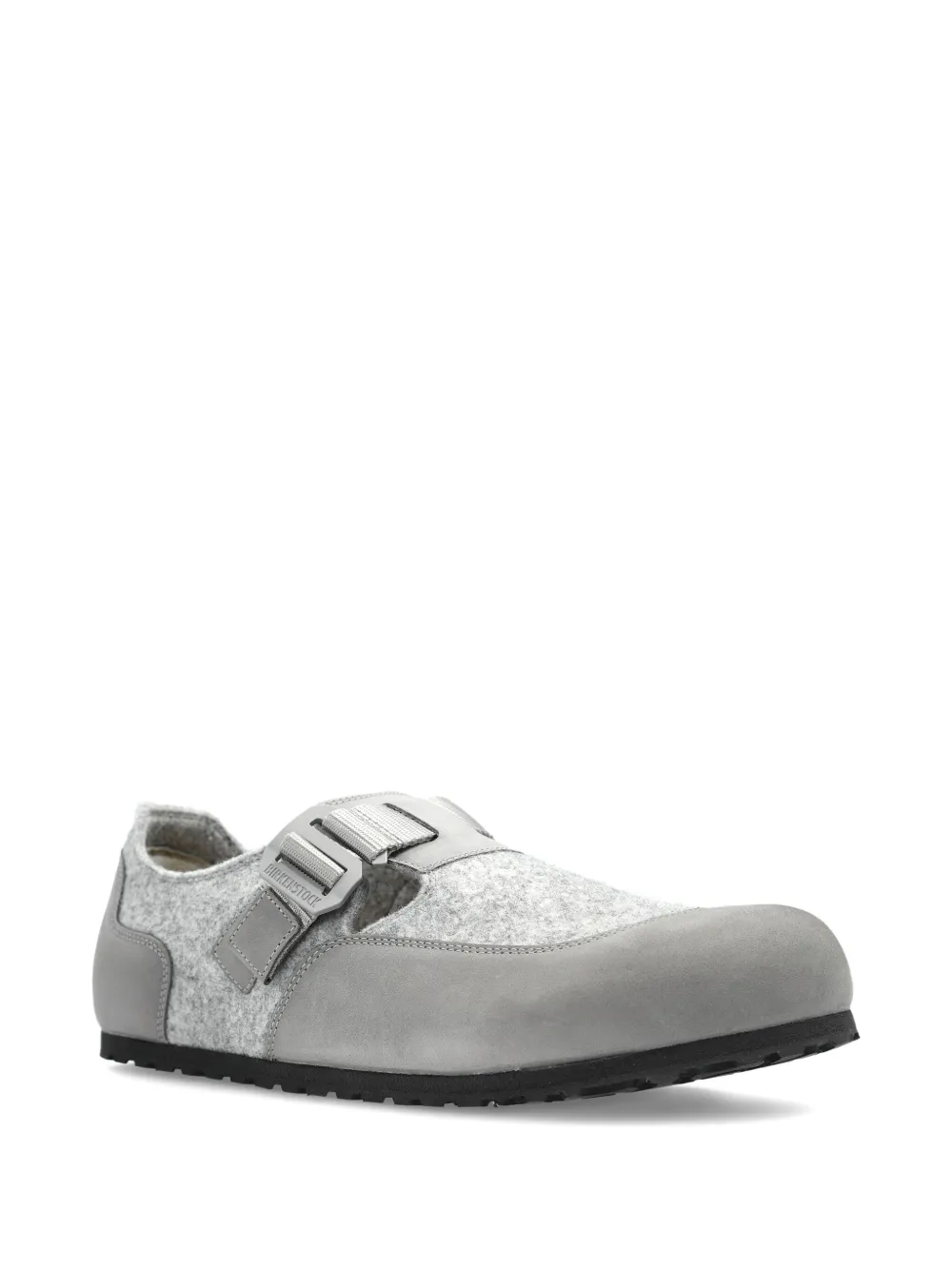 Birkenstock London Nova buckle-strap felt loafers - Grijs