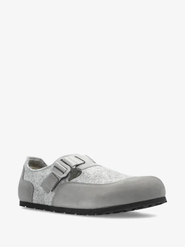 Birkenstock London Nova buckle-strap Felt Loafers | Grey  display picture 2