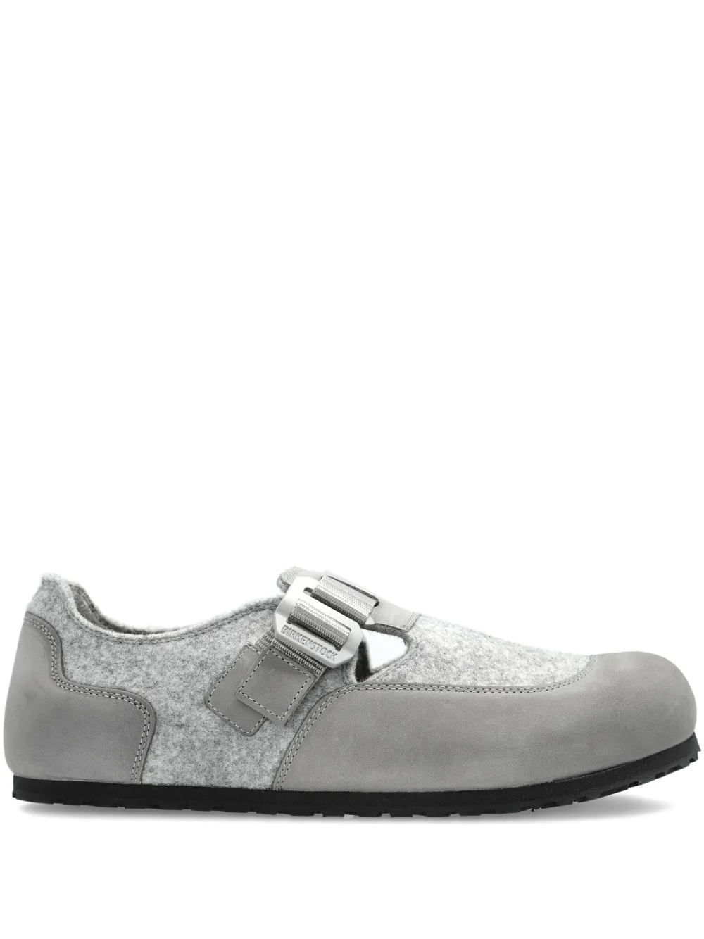 Birkenstock London Nova buckle-strap felt loafers Grey