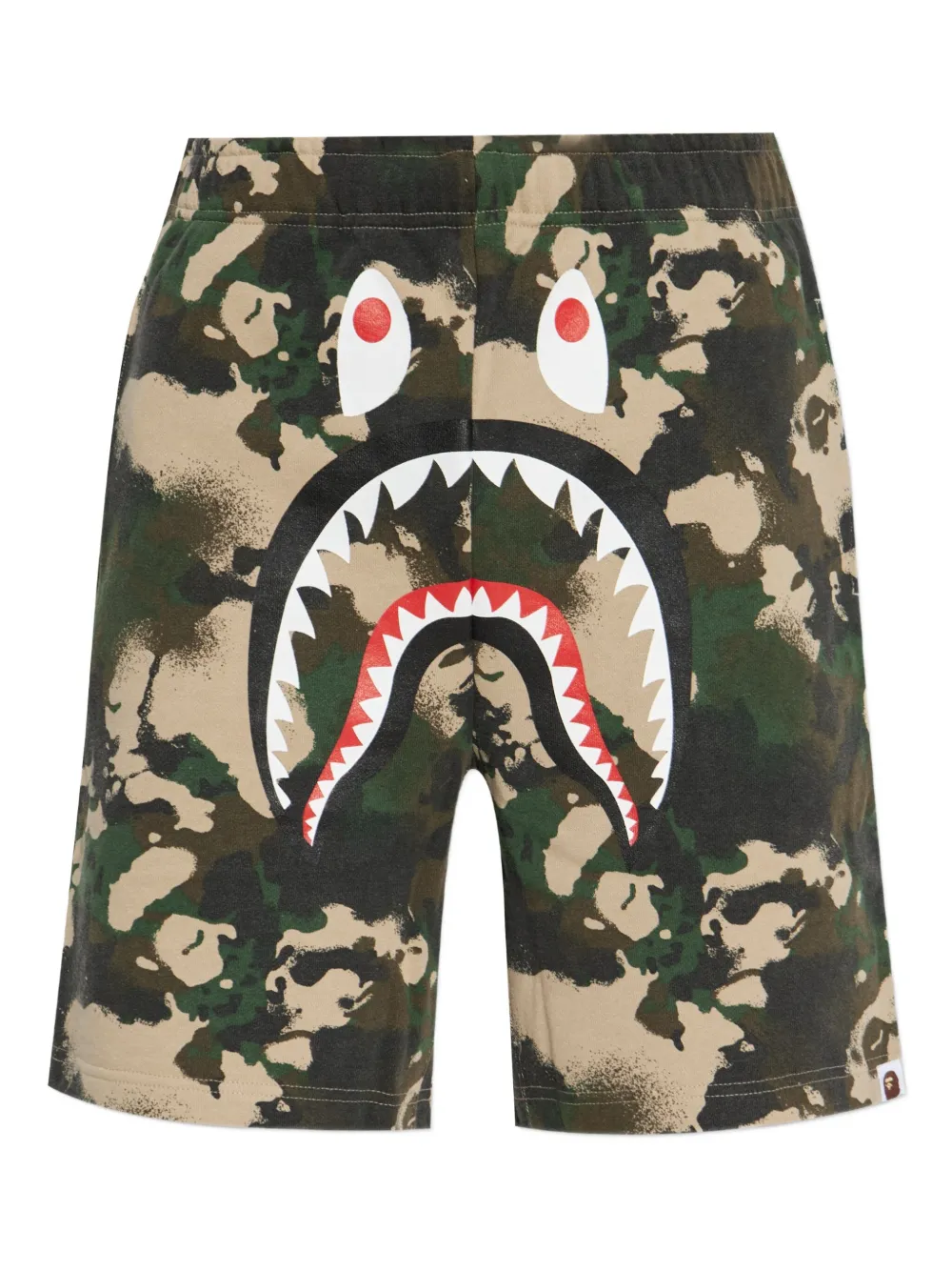 A BATHING APE® shark-head camo shorts | Green | Image 1