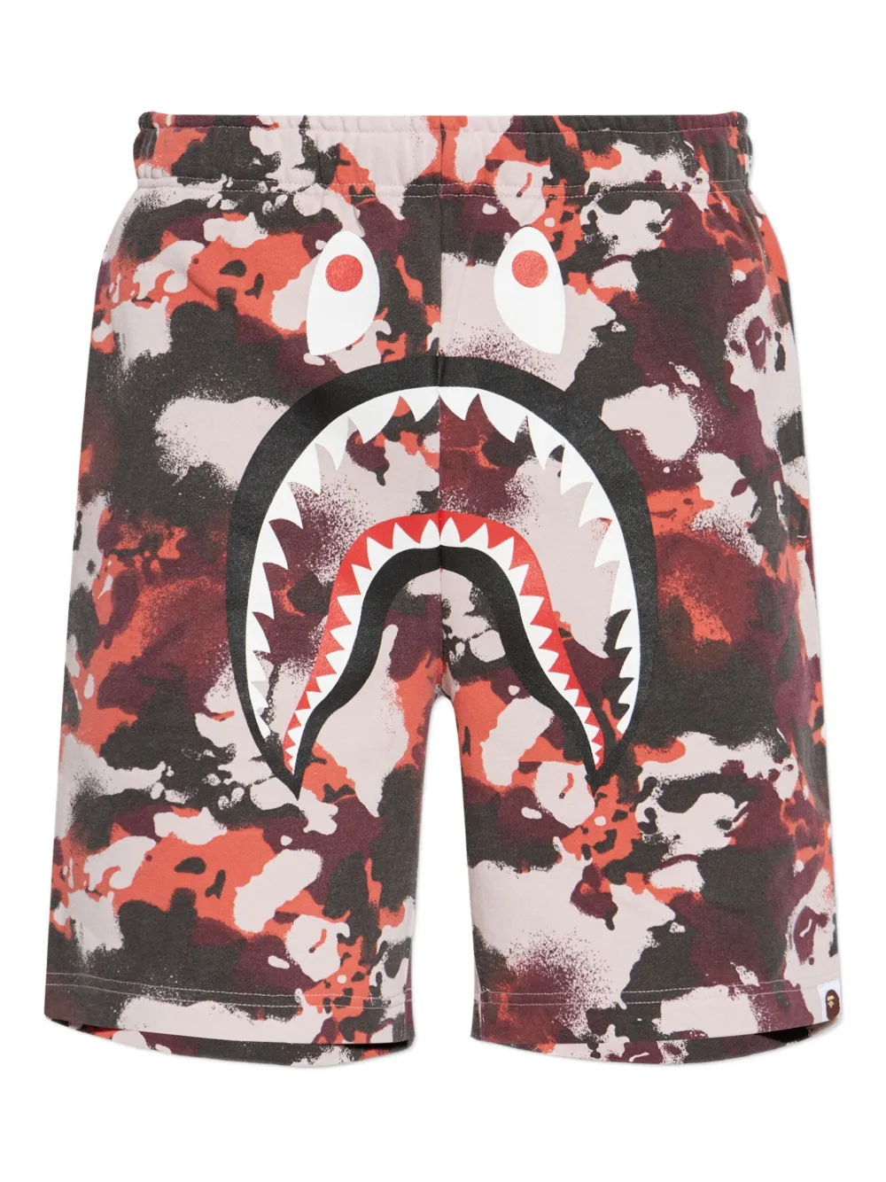 A BATHING APE® shark-head camo shorts | Red | Image 1
