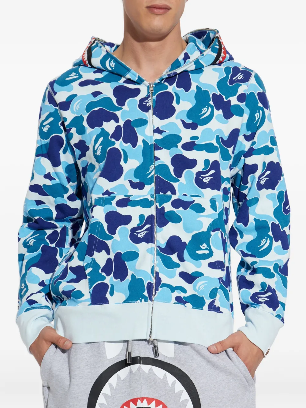 A Bathing Ape Camouflage-pattern Hoodie In Blue