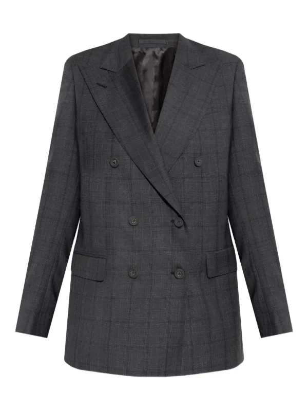 Officine Generale チェック ダブルジャケット | グレー | FARFETCH JP