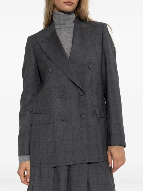 Officine Generale チェック ダブルジャケット | グレー | FARFETCH JP