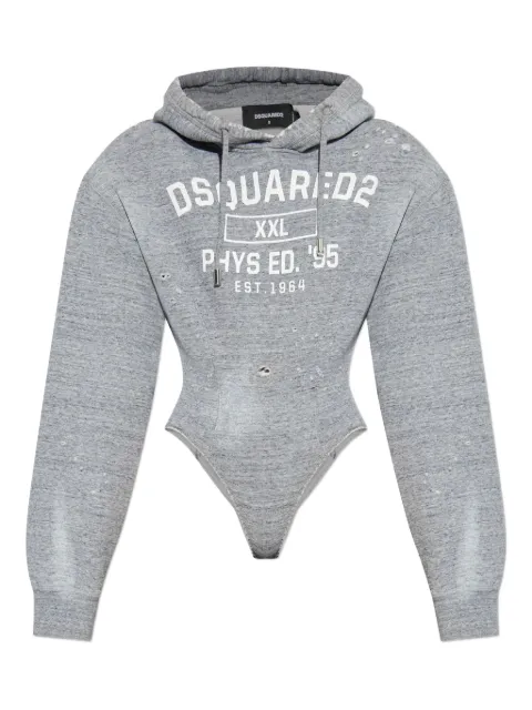 DSQUARED2 distressed-detail hooded bodysuit