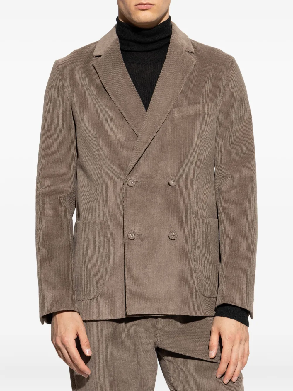 Officine Generale Leon Double-breasted Corduroy Blazer In Neutral