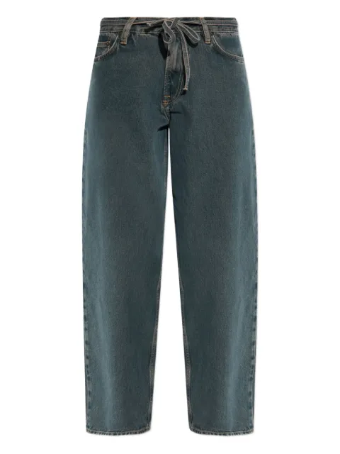 SAMSOE SAMSOE tie-waist logo patch denim jeans