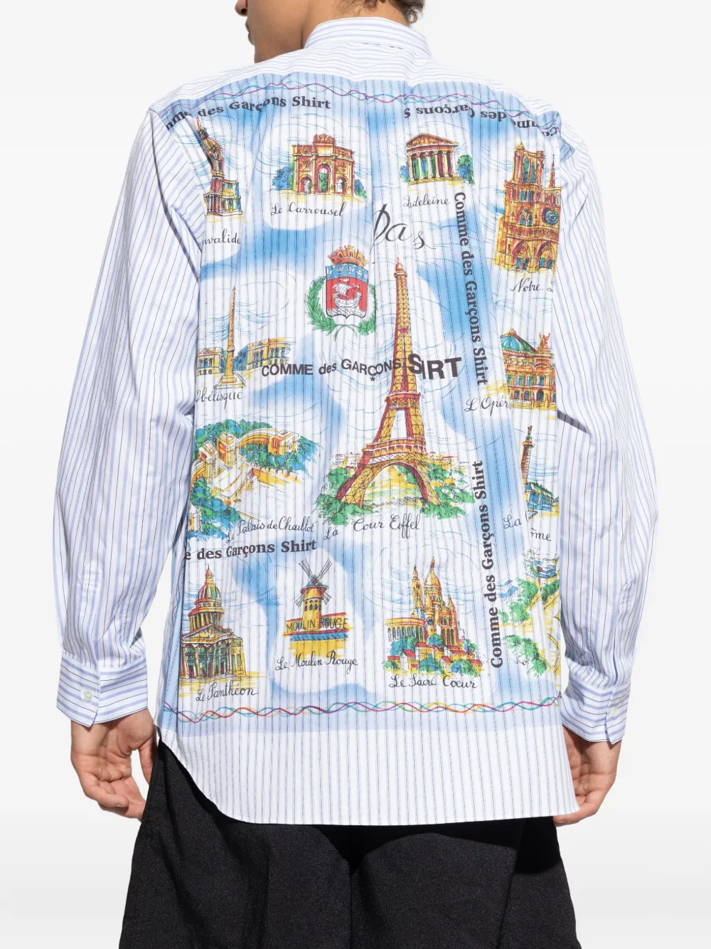 Comme Des Garçons Shirt Overhemd met grafische print Blauw