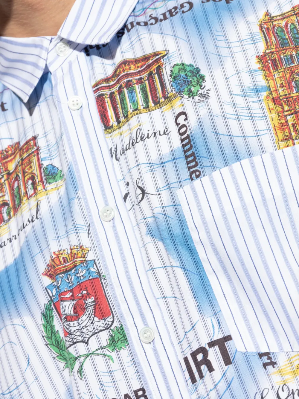 Comme Des Garçons Shirt Overhemd met grafische print Blauw