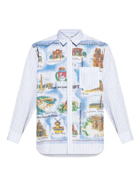 Comme Des Garçons Shirt graphic print striped shirt