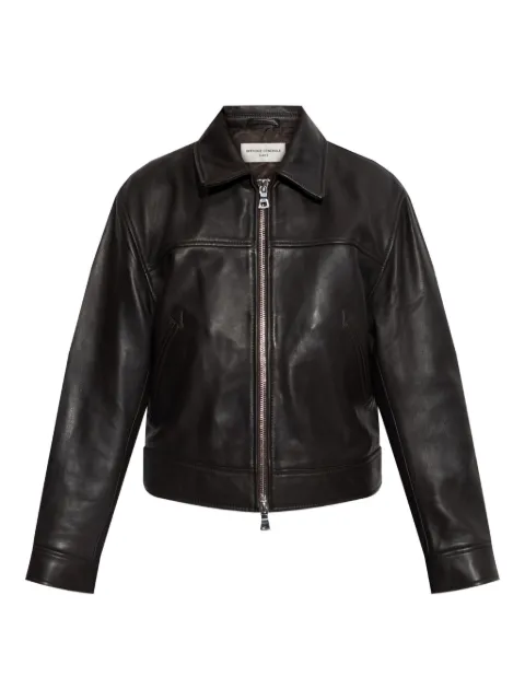 Officine Generale zip-up leather jacket