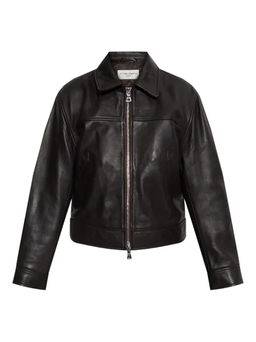 Veste en cuir à fermeture zippée - Officine Generale - Modalova