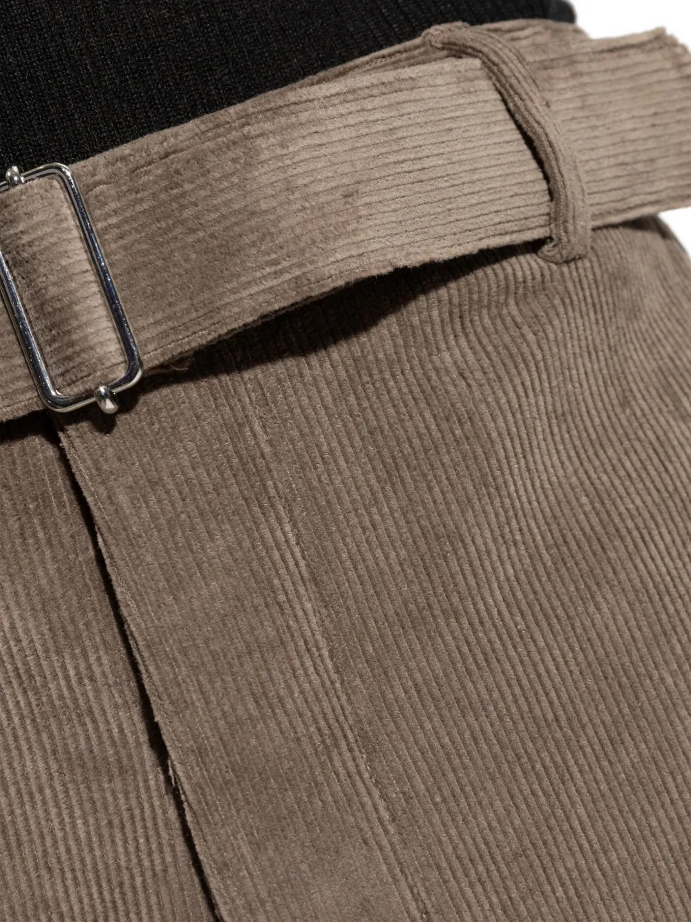 Officine Generale Belted Corduroy Trousers In Brown