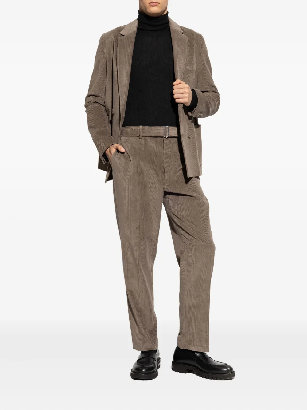 Officine Generale belted corduroy trousers - Beige
