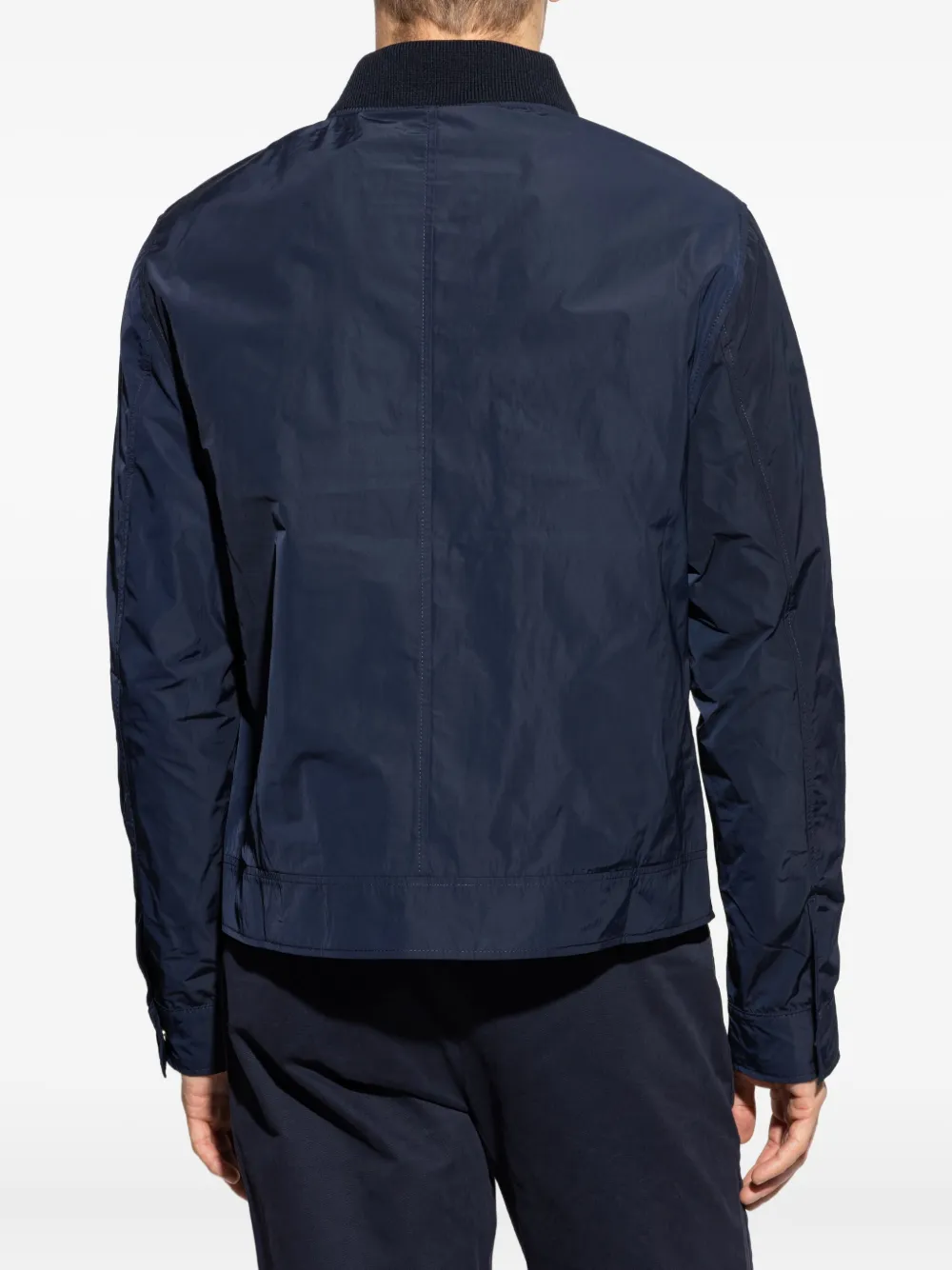 Officine Generale Nathane Zip-up Bomber Jacket In Blue