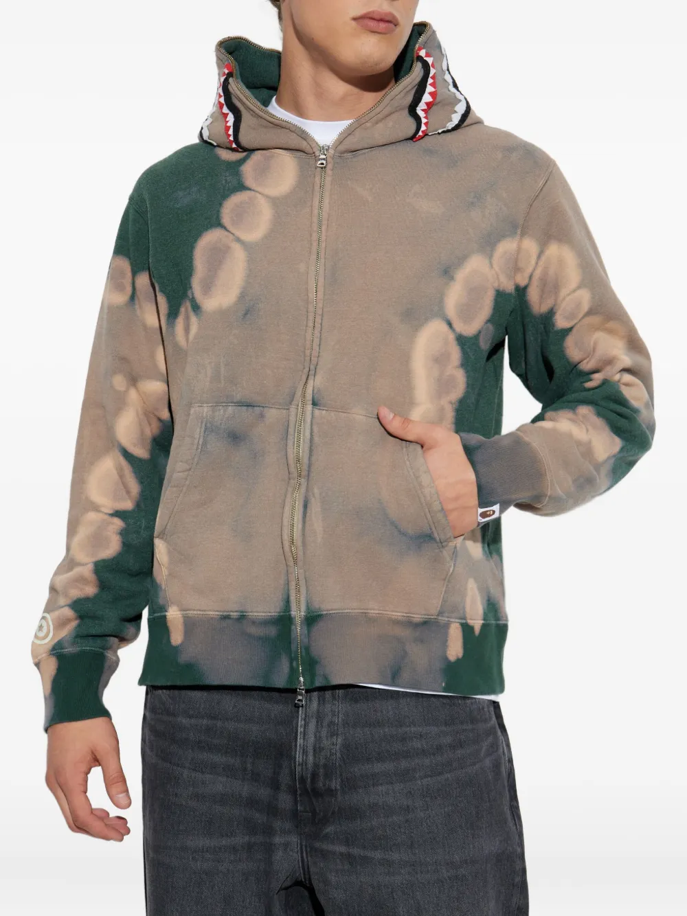A Bathing Ape Tie-dye Pattern Hoodie In Black