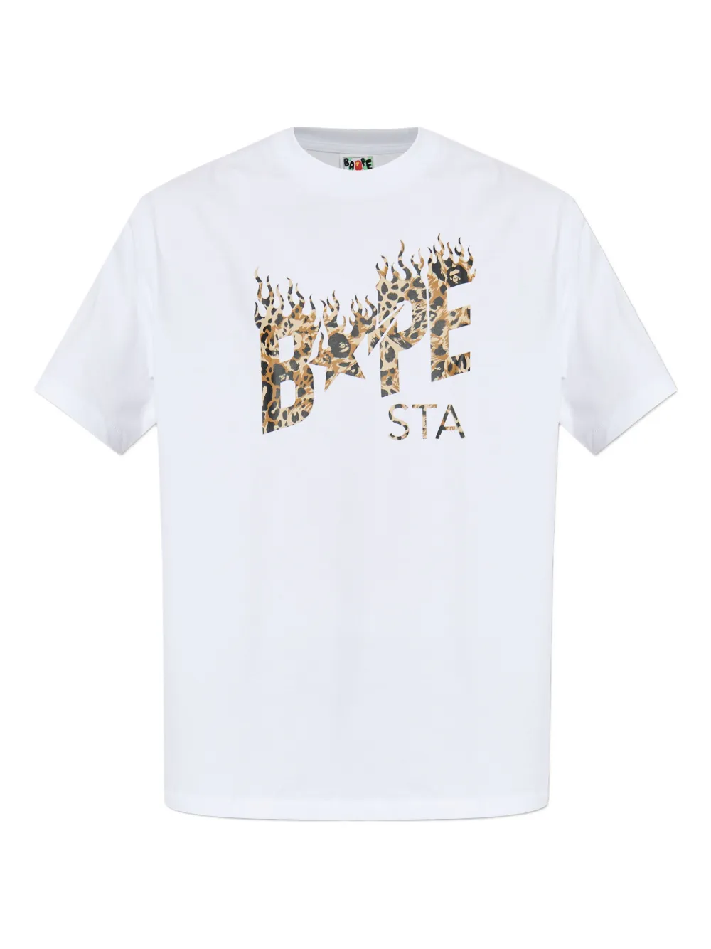 A BATHING APE® Bape STA leopard-print T-shirt - Bianco