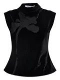 SAMSOE SAMSOE flower-applique velvet top - Black