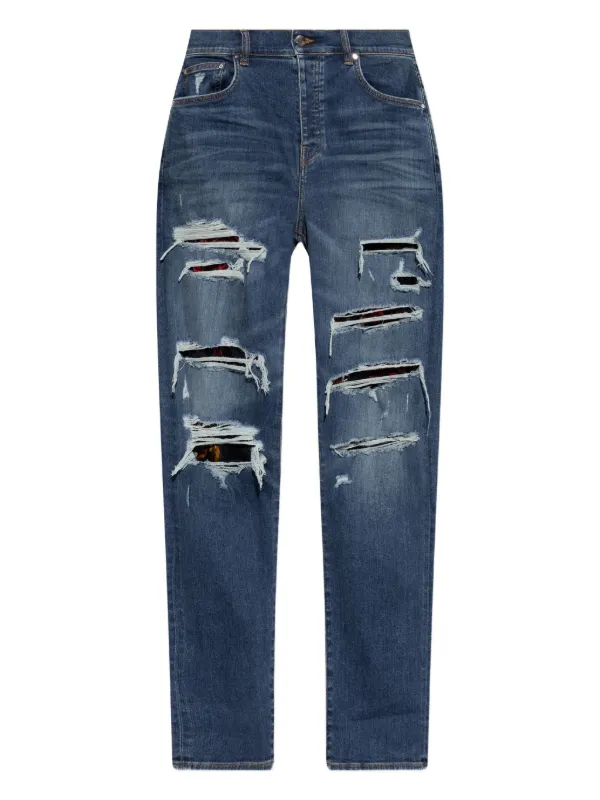 AMIRI Calça Jeans Com Efeito Destroyed | Azul | FARFETCH BR