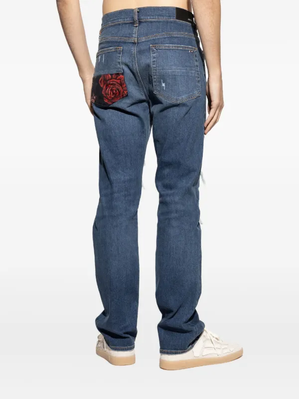 AMIRI Calça Jeans Com Efeito Destroyed | Azul | FARFETCH BR