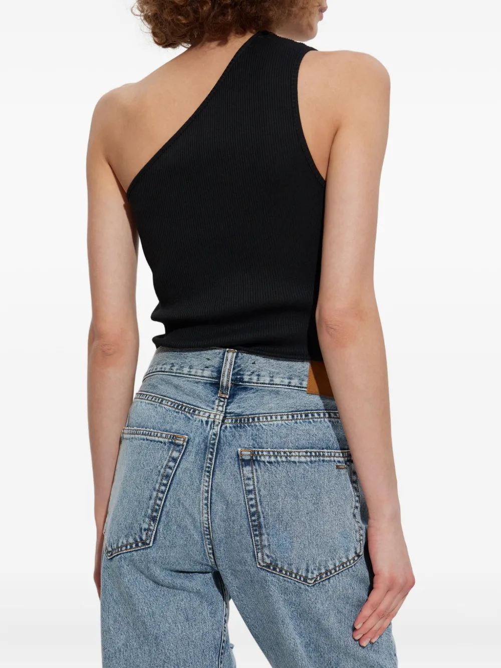 Amiri One-shoulder Keyhole Top In Black