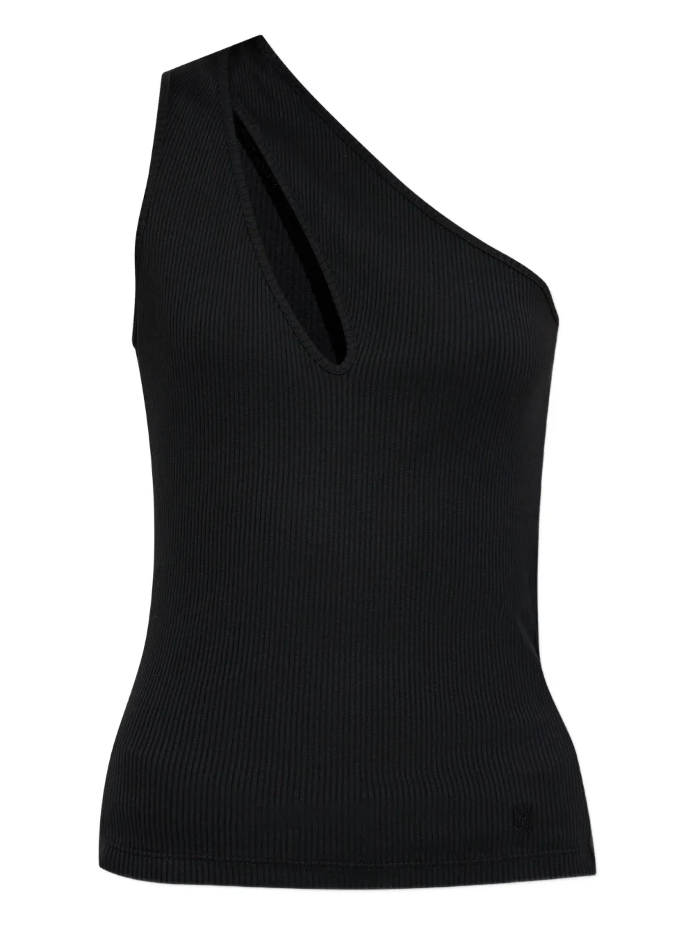 Amiri One-shoulder Keyhole Top In Black