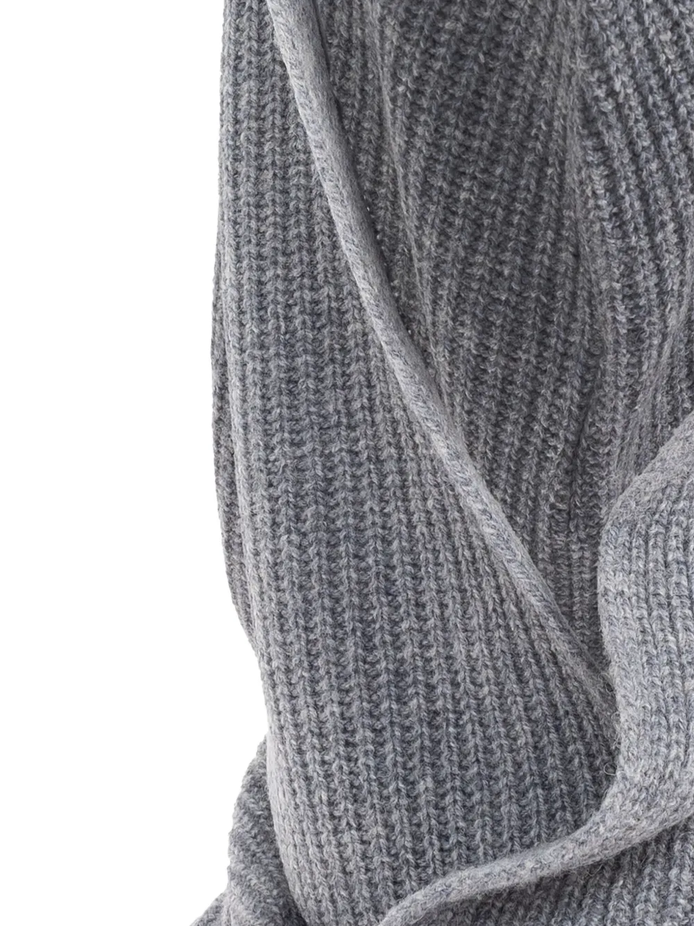 By Malene Birger Hooded Ribbed Scarf In Gray