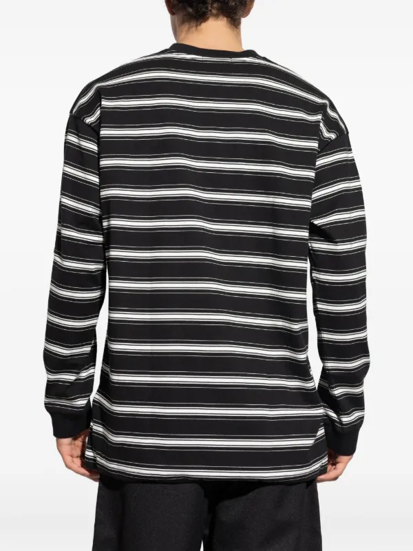 Comme Des Garçons Homme ストライプ ロングTシャツ | ブラック